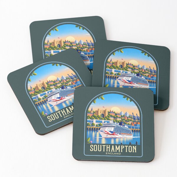 Item preview, Southampton Vintage Travel Illustration designed and sold by HomeLivingCo.