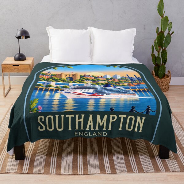 Item preview, Southampton Vintage Travel Illustration designed and sold by HomeLivingCo.