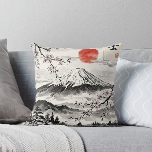 Item preview, Mount Fuji and Sakura | Japanese Ink Wash Art designed and sold by SoulTreasures.