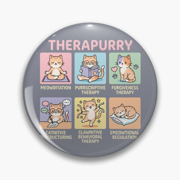 Item preview, Therapurry Cat Mental Health Wellness Puns designed and sold by SofiBlair.