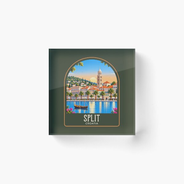 Item preview, Split Vintage Travel Illustration designed and sold by HomeLivingCo.