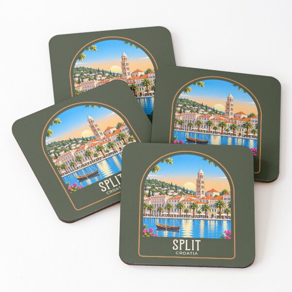 Item preview, Split Vintage Travel Illustration designed and sold by HomeLivingCo.