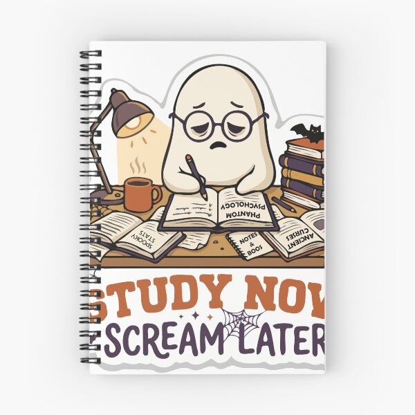 Item preview, Study Now Scream Later Halloween Ghost Student Sticker designed and sold by YasminTaha.