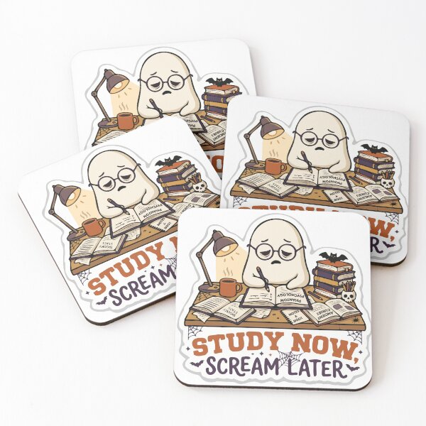 Item preview, Study Now Scream Later Halloween Ghost Student Sticker designed and sold by YasminTaha.