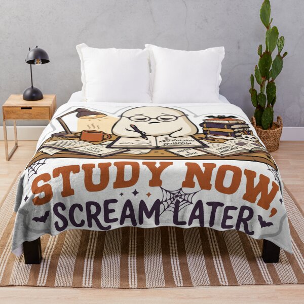 Item preview, Study Now Scream Later Halloween Ghost Student Sticker designed and sold by YasminTaha.