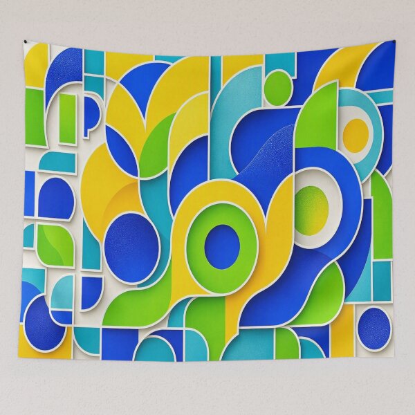 Item preview, 3D Ornate Golden Lion Heart Emblem & Geometric Pop Art Pattern designed and sold by Breezes-of-Ida.