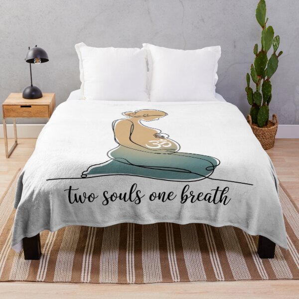 Item preview, Two Souls One Breath Beige Teal Bowed Om Piece designed and sold by 108stillness.