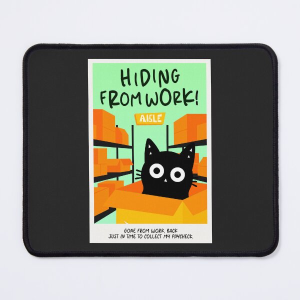 Item preview, Hiding from work ! Little cat designed and sold by DibujandoPorfa.