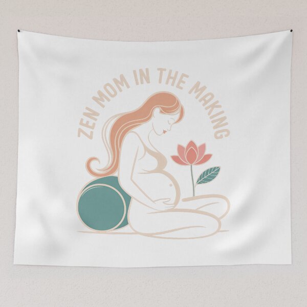 Item preview, Zen Mom In The Making Peach Teal Lotus Piece designed and sold by 108stillness.