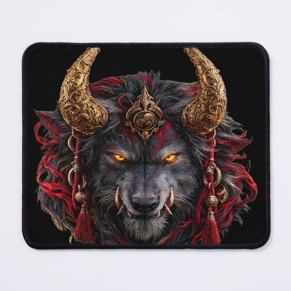 Item preview, Oni Wolf Crimson Emperor Japanese Dark Fantasy Guardian designed and sold by KingofHearts25.