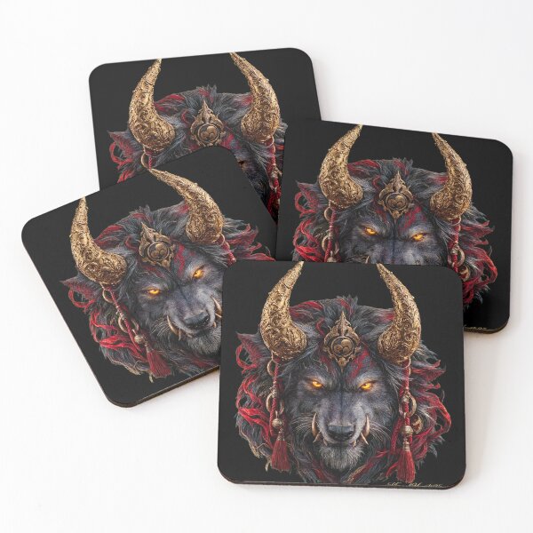 Item preview, Oni Wolf Crimson Emperor Japanese Dark Fantasy Guardian designed and sold by KingofHearts25.