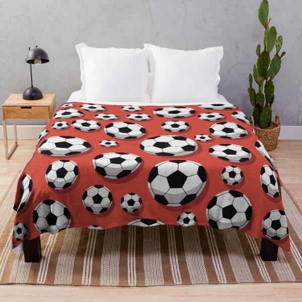 Item preview, Soccer Ball Pattern on Red Sports Repeat Print designed and sold by Mindful Wall Art Studio.