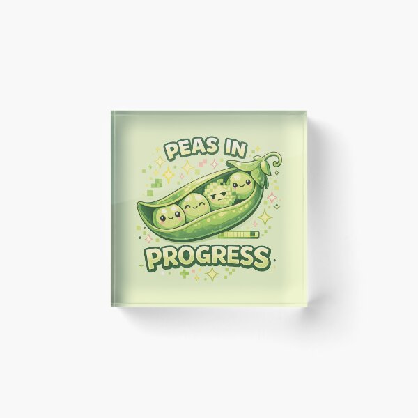 Item preview, Peas in Progress - Cute Pixel Gamer Pea Pod designed and sold by Human Error Goods.