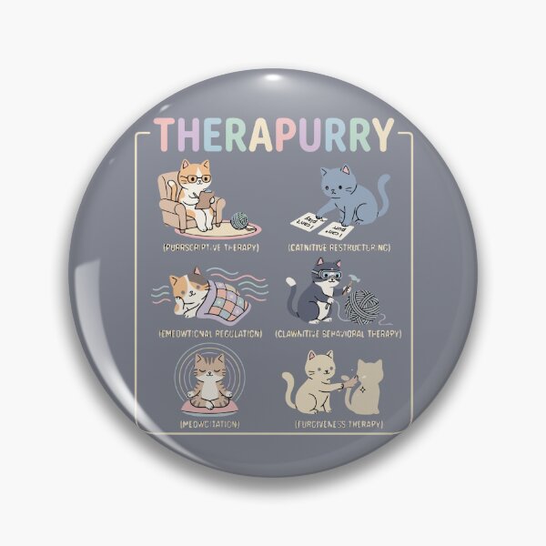 Item preview, Therapurry Cat Therapy Mental Health Psychologist Cat Lover Counselor designed and sold by SofiBlair.