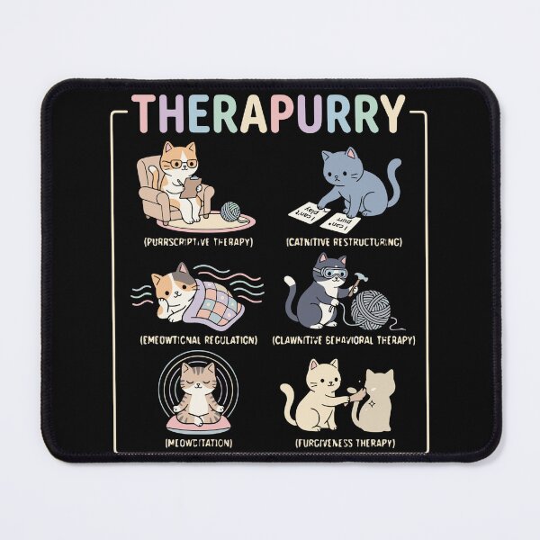 Item preview, Therapurry Cat Therapy Mental Health Psychologist Cat Lover Counselor designed and sold by SofiBlair.
