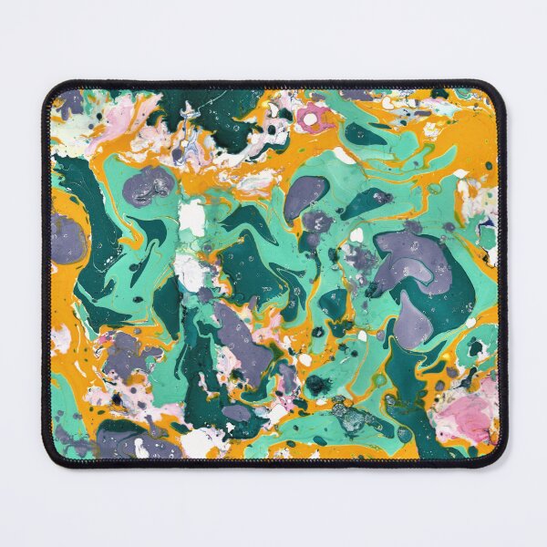 Item preview, Abigal 1 Green Gold and Lilac Ebru Style Abstract designed and sold by Doug Siegel.