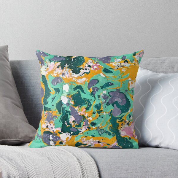 Item preview, Abigal 1 Green Gold and Lilac Ebru Style Abstract  designed and sold by Doug  Siegel.