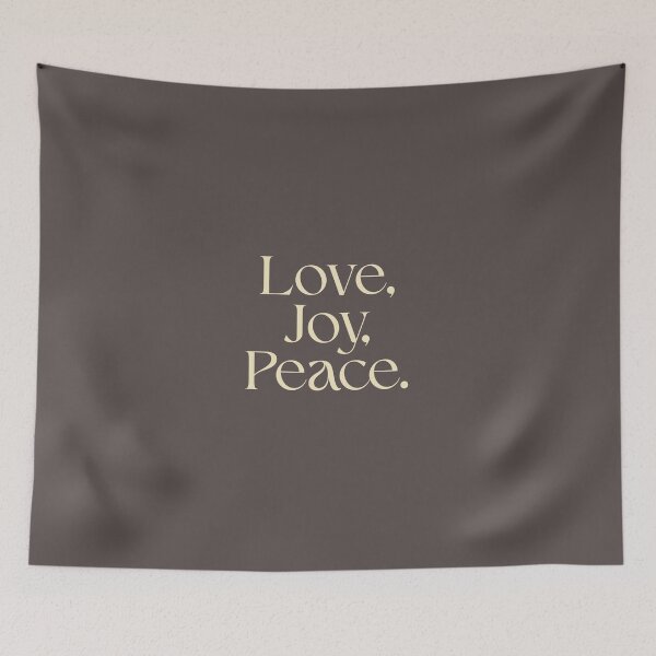 Item preview, Love Joy Peace Butter Yellow Aesthetic Typography designed and sold by Knock on my door.