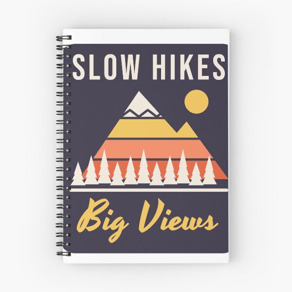 Item preview, Slow Hikes, Big Views - Retro Mountain Sunset designed and sold by Good Little Days.