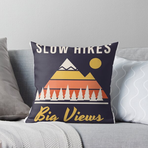 Item preview, Slow Hikes, Big Views - Retro Mountain Sunset designed and sold by Good Little Days.