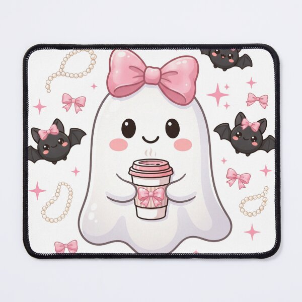 Item preview, Pink Bow Ghost Coffee Halloween Coquette designed and sold by EZONEEE.