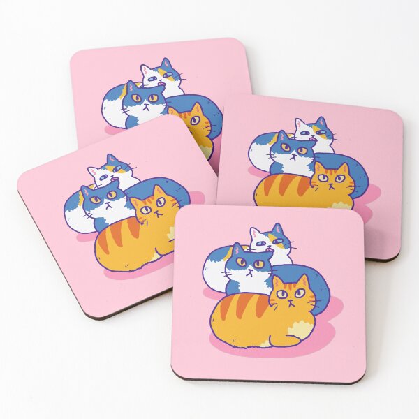 Item preview, Three Cute Cats Gathering Illustration designed and sold by 1day1cat.