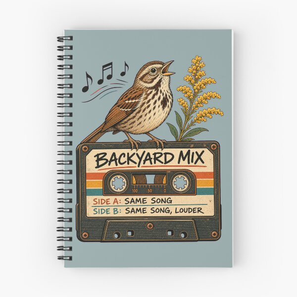 Item preview, Song Sparrow Cassette Tape Backyard Mix Funny Retro Bird Song designed and sold by shifumart.
