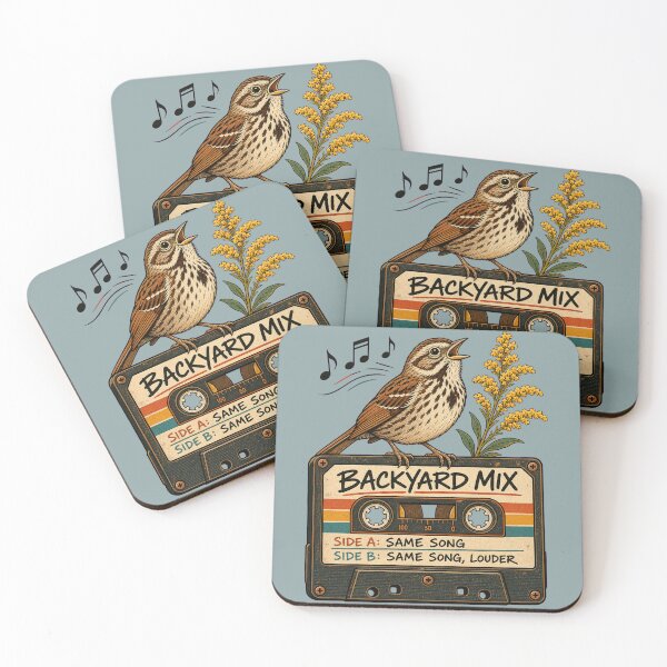Item preview, Song Sparrow Cassette Tape Backyard Mix Funny Retro Bird Song designed and sold by shifumart.