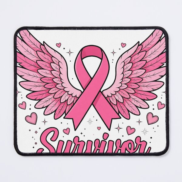 Item preview, Survivor Pink Ribbon Angel Wings Shirt designed and sold by Wear Pink Studio.
