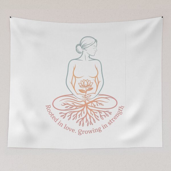 Item preview, Rooted In Love Growing In Strength Cross Legged designed and sold by 108stillness.