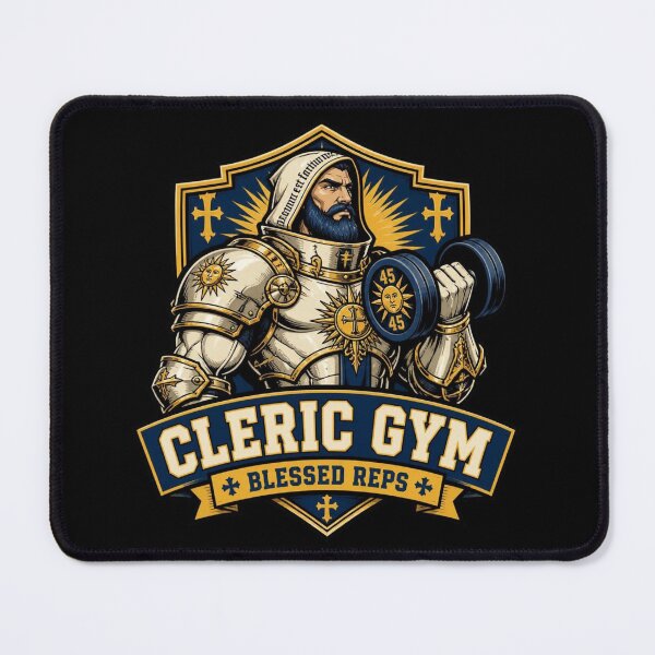 Item preview, Cleric Gym Blessed Reps Vintage Tabletop Workout designed and sold by Dice_Goblin_Studio.