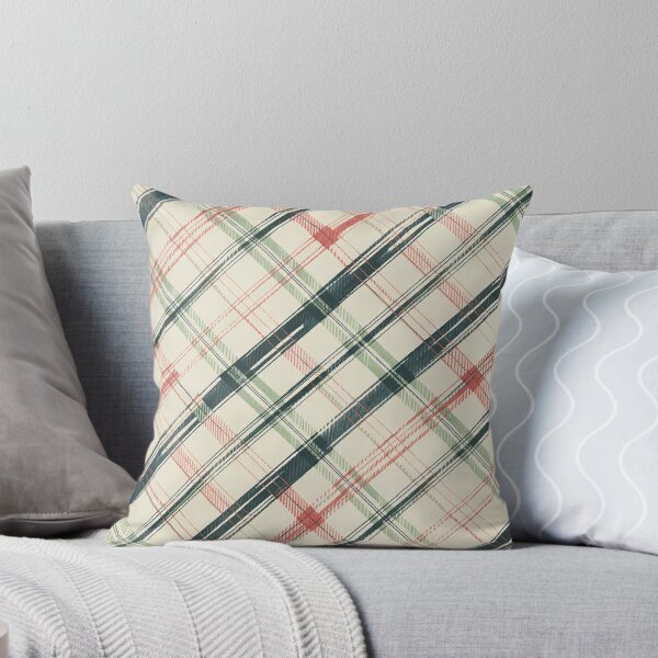 Item preview, Christmas Plaid Tartan Red Green Navy Diagonal Pattern designed and sold by Mindful Wall Art Studio.