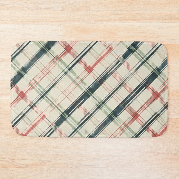 Item preview, Christmas Plaid Tartan Red Green Navy Diagonal Pattern designed and sold by Mindful Wall Art Studio.