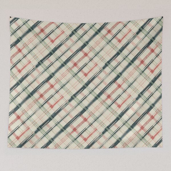Item preview, Christmas Plaid Tartan Red Green Navy Diagonal Pattern designed and sold by Mindful Wall Art Studio.