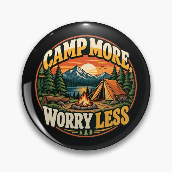 Item preview, Retro wilderness camping badge designed and sold by Imprearte.