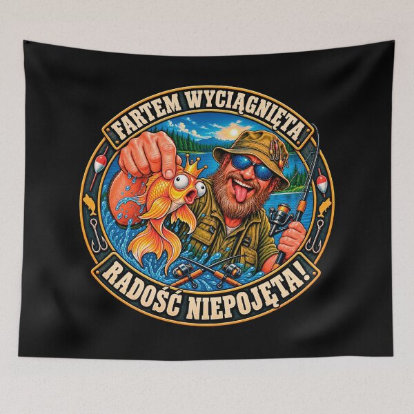 Item preview, Lucky Fishing Catch Polish Quote Funny Angler designed and sold by CrazySzoopWorld.