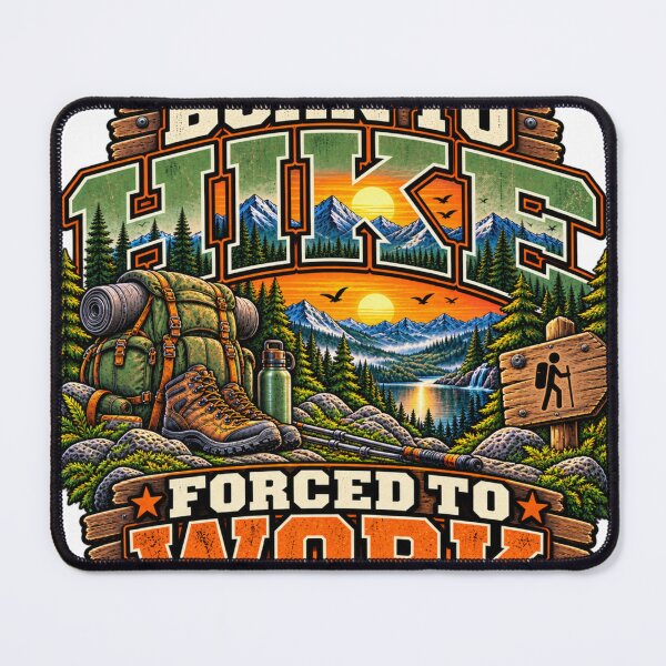Item preview, Born to Hike Forced to Work T-Shirt – Hiking Adventure Graphic Tee designed and sold by RG3D Project .