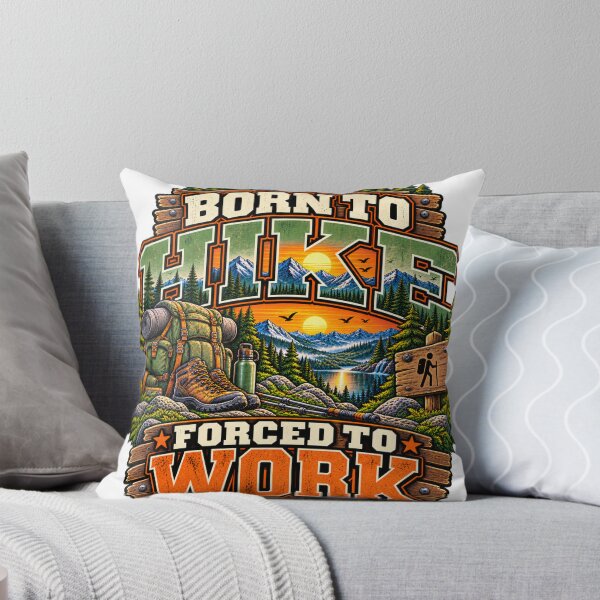 Item preview, Born to Hike Forced to Work T-Shirt – Hiking Adventure Graphic Tee designed and sold by RG3D Project .
