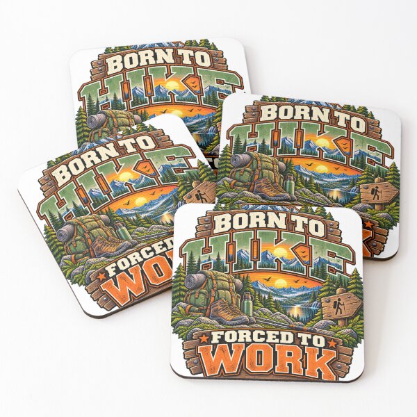 Item preview, Born to Hike Forced to Work T-Shirt – Hiking Adventure Graphic Tee designed and sold by RG3D Project .
