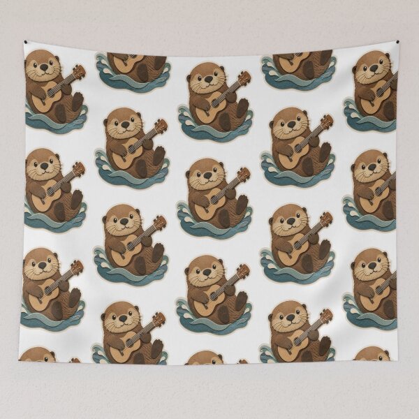 Item preview, Cute Ukulele Playing Sea Otter designed and sold by creativerooney.