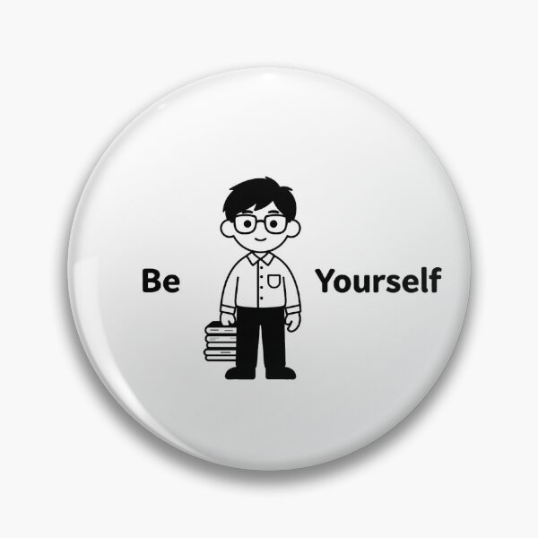 Item preview, Minimalist boy in black and white "Be Yourself" Student designed and sold by Abstr4ct W0rld.