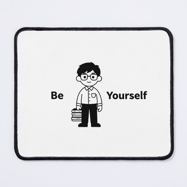 Item preview, Minimalist boy in black and white "Be Yourself" Student designed and sold by Abstr4ct W0rld.