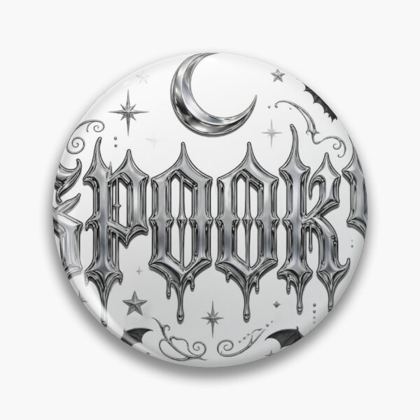 Item preview, Y2K Chrome Spooky Gothic Lettering | Bats and Moon Halloween T-Shirt designed and sold by Neshmi.