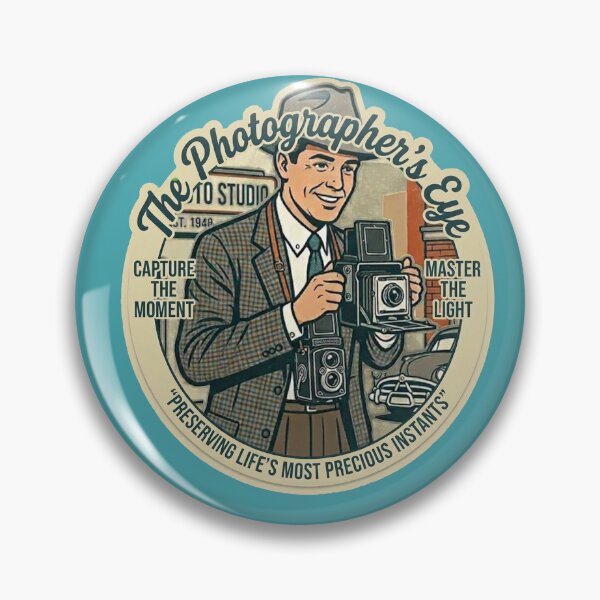 Item preview, The Photographer's Eye - Vintage 1950s Retro Photographer Badge designed and sold by AgdBol.
