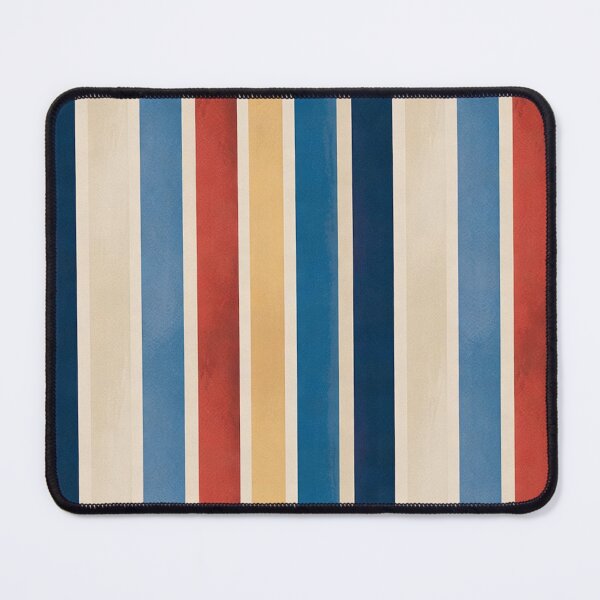 Item preview, Vintage Americana Navy Red Tan Vertical Stripe Pattern designed and sold by Mindful Wall Art Studio.