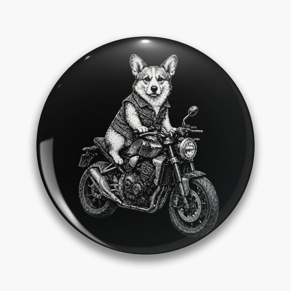 Item preview, Corgi Motorcycle Rider Vintage Biker Dog Adventure designed and sold by Moizento.