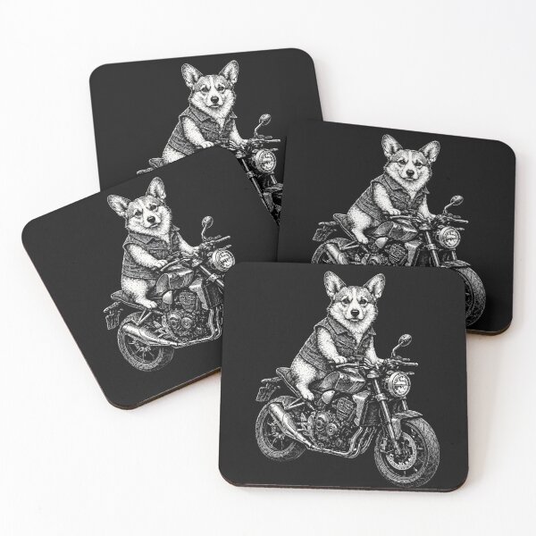 Item preview, Corgi Motorcycle Rider Vintage Biker Dog Adventure designed and sold by Moizento.