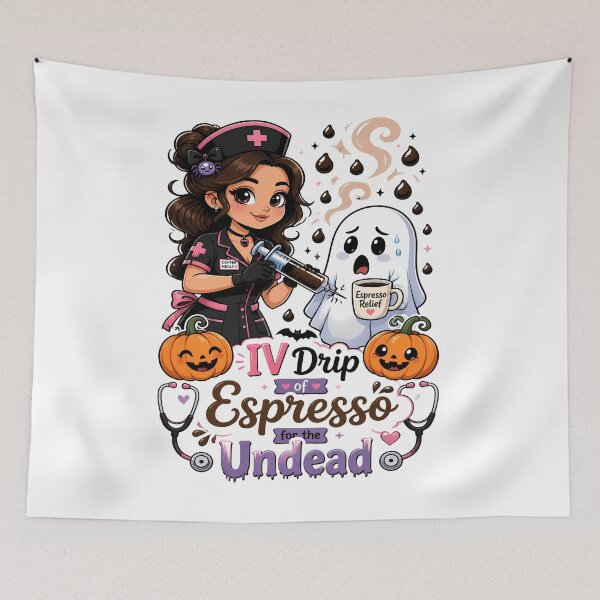 Item preview, IV Drip of Espresso for the Undead – Halloween Nurse Coffee designed and sold by Art-Arcade6.