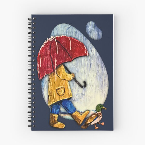 Item preview, Rainy Day Walk – Whimsical Duck & Umbrella Apparel Art designed and sold by ArtistsAtticWI.