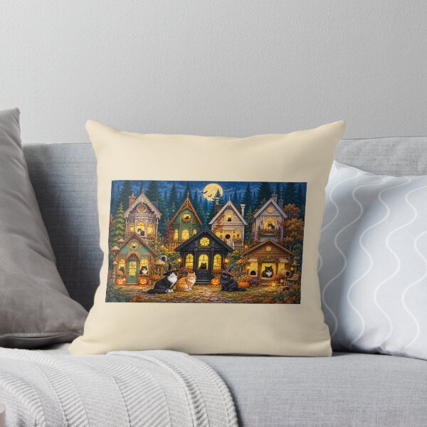 Item preview, The Cats of All Hallows’ Village — Halloween Folk Art designed and sold by Novel Works Studio.